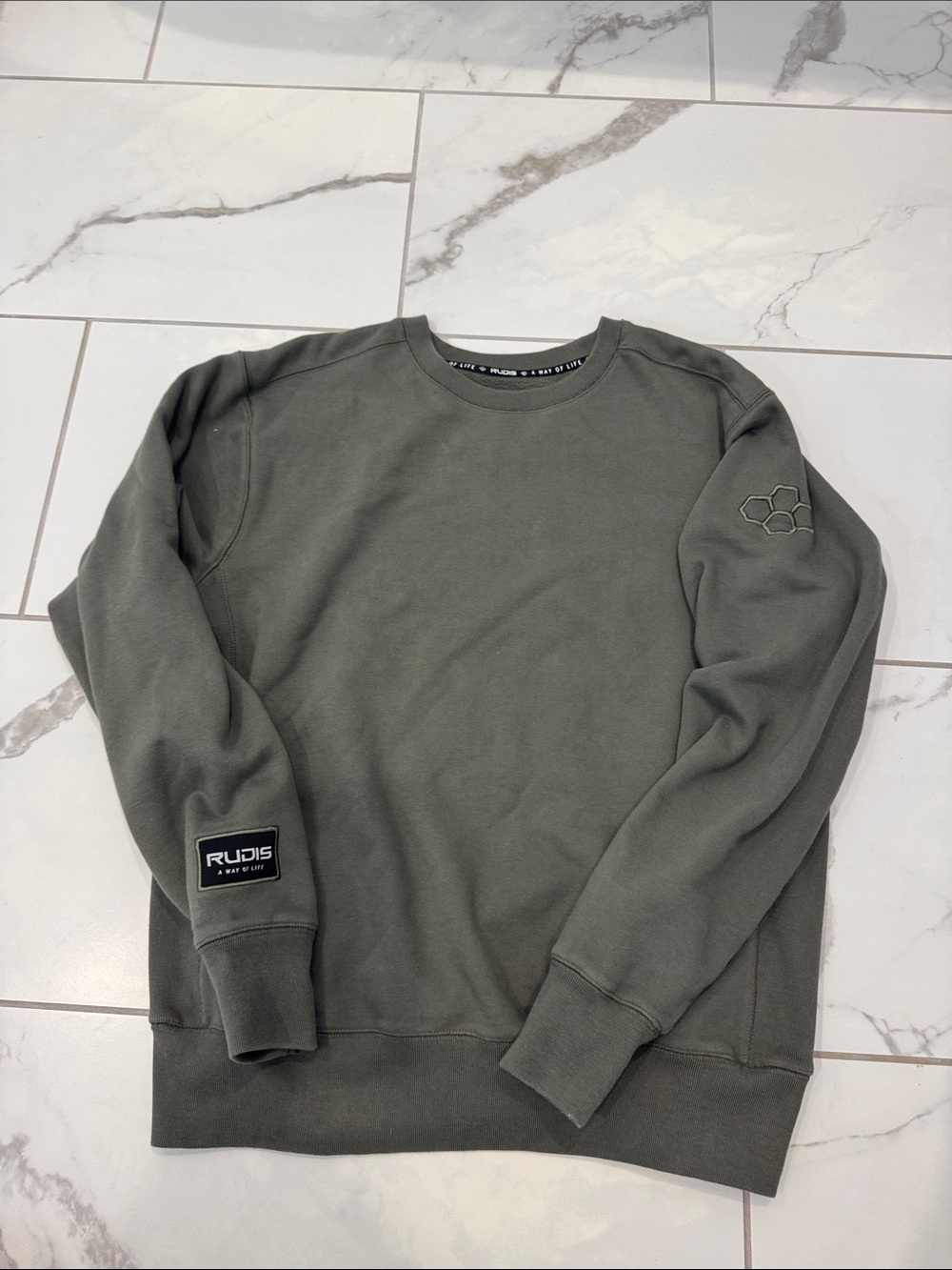 Men's RUDIS Crewneck Sweatshirt in Olive Green